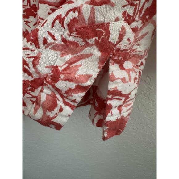 Sherry Taylor Shirt Womens 2X Linen Blend Floral 3/4 Sleeve Button Boho Cottage - Picture 4 of 9